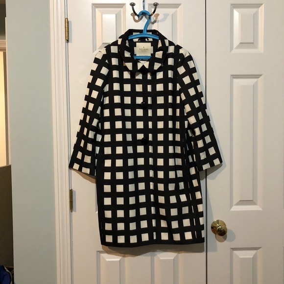 Kate Spade black white pop art rain coat